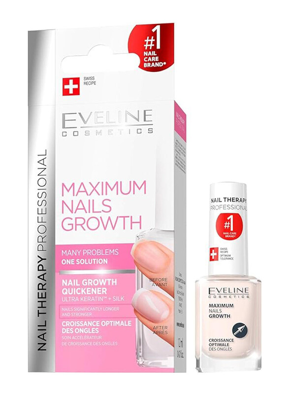 

Eveline 8 in 1 Nail Maximum Nail Growth Quickener, 12ml, Clear