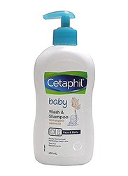 Cetaphil 400ml Baby Wash & Shampoo with Organic Calendula for Babies, White