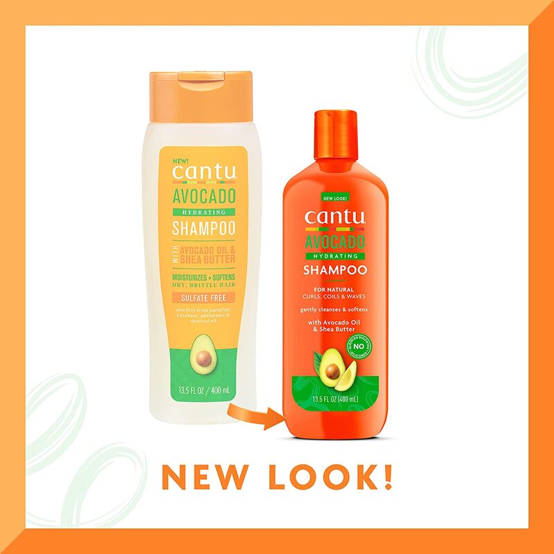 Cantu Avocado Hydrating Cream Shampoo for All Hair Types, 400ml