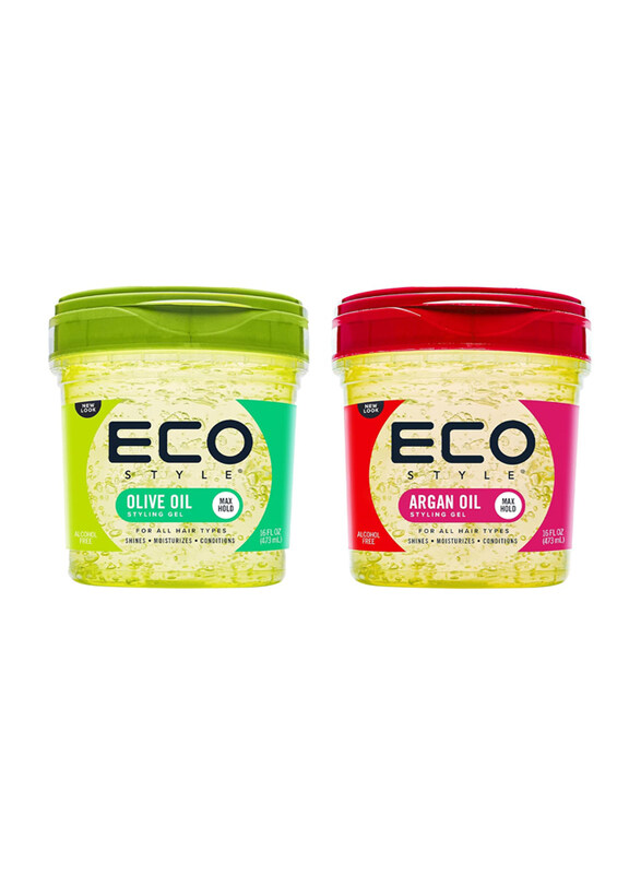 

Eco Style Professional Styling Gel Olive Oil & Professional Styling Gel Argan Oil, 2 x 473ml