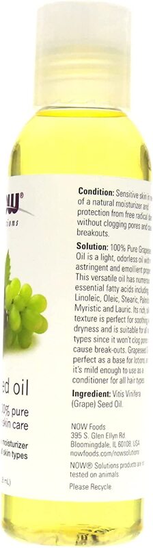 Now Grape Seed Oil, Pack of 2, 4oz