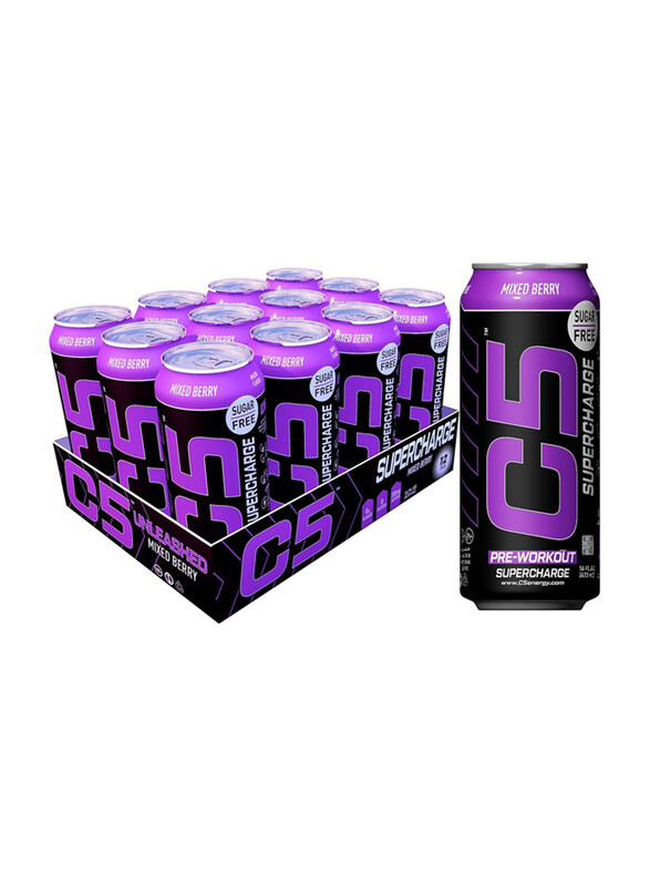 

C5 Energy C5 Pre-Workout Supercharge Energy Drink, 150MG, 12 Piece, Mixed Berry