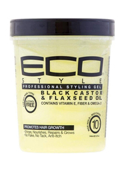 Eco Style Professional Black Castor and Flaxseed Oil Styling Gel, 946ml