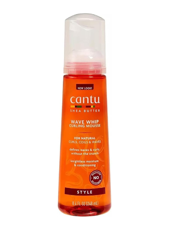 Cantu Shea Butter Wave Whip Curling Mousse for Natural Curls, Coils & Waves, 8.4 oz