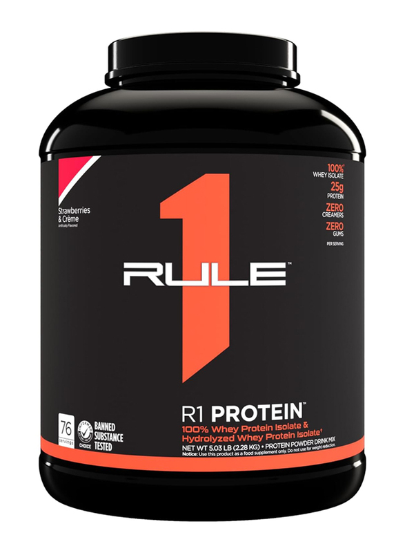 Rule 1 R1 Protein, 76 Servings, Strawberries & Creme