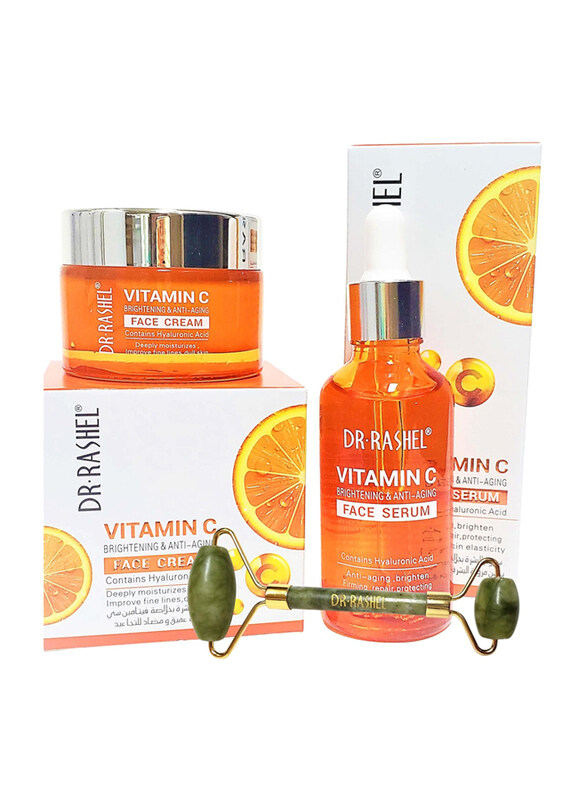 

Dr. Rashel Vitamin C Brightening & Anti-Aging Face Serum, Cream and Massage Roller, 3 Pieces