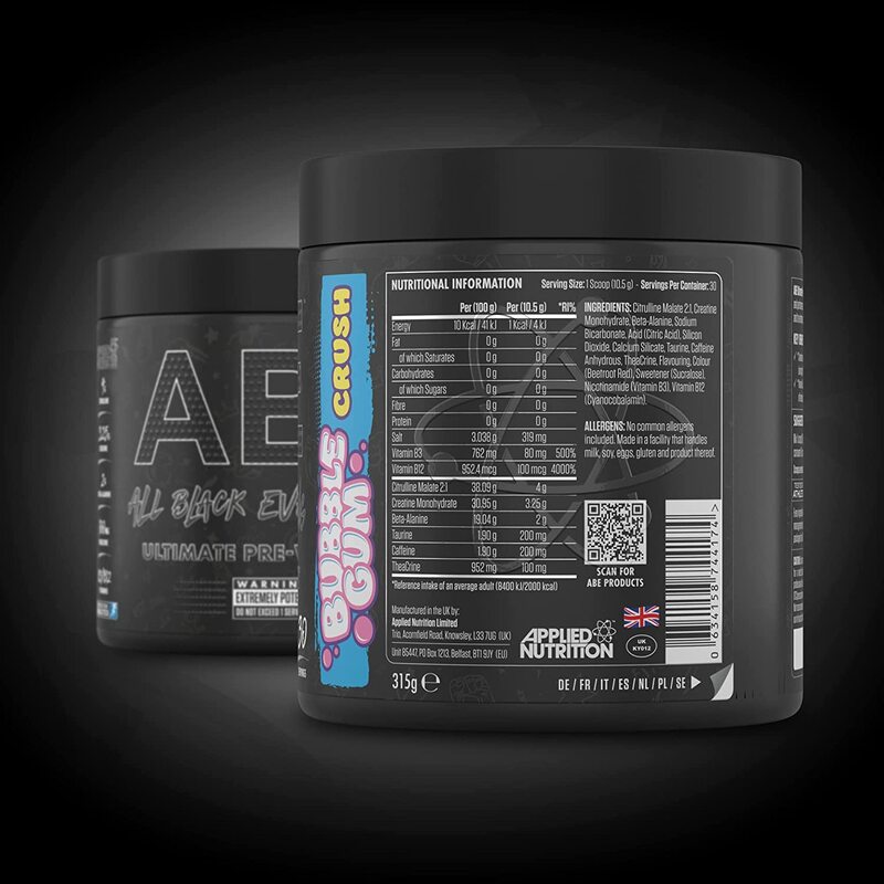 Applied Nutrition ABE Ultimate Per-Workout & Protein Shaker Set, 2-Pieces, 315 gm + 700ml, Bubblegum Crush