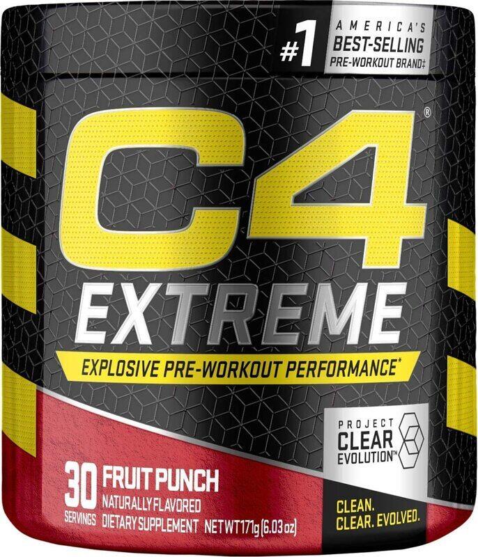 

Cellucor C4 Extreme Explosive Pre-Workout Performance, 30 Servings, Fruit Punch