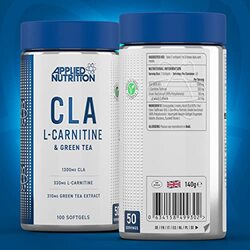 Applied Nutrion Cla L-Carnitine and Green Tea Weight Loss Fat Burner Veggie Dietary Supplements, 100 Softgels