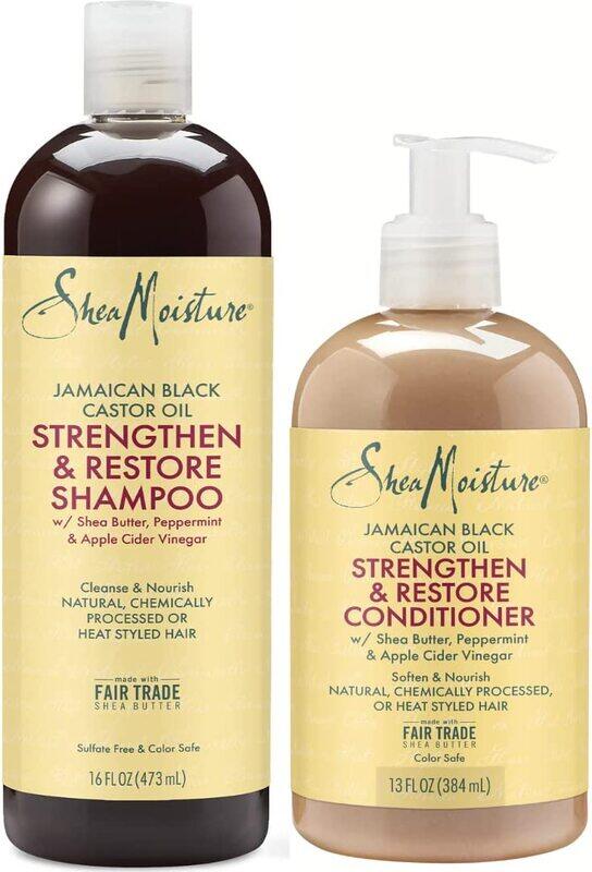 

Shea Moisture Strengthen, Grow & Restore Shampoo and Conditioner Set for Curly Hair, 2 Pieces