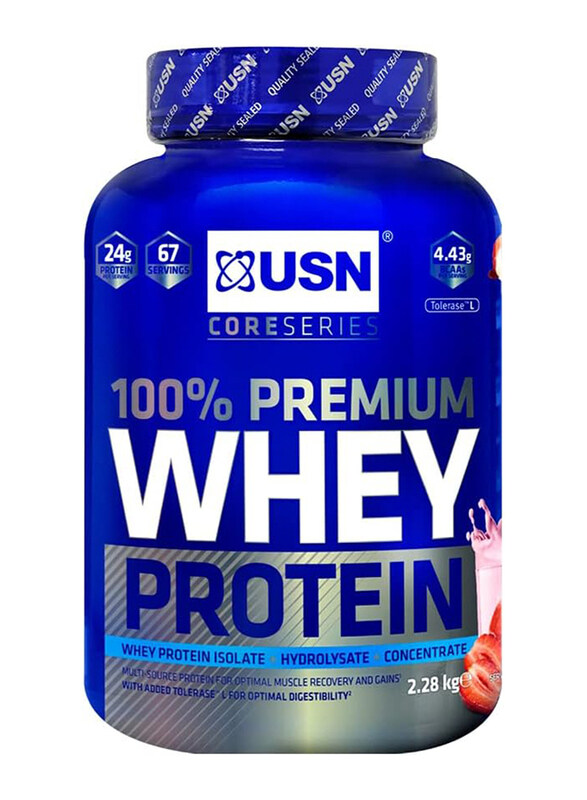 

USN 100% Whey Muscle Building and Recovery Whey Isolate Protein Powder, 2.28Kg, Strawberry