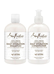 Shea Moisture 100% Virgin Coconut Oil Daily Hydration Shampoo & Conditioner for All Hair Types, 2 Pieces