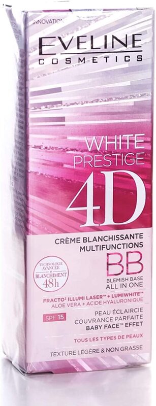 Eveline Prestige 4D BB Moisturizing & Whitening Face Cream, White