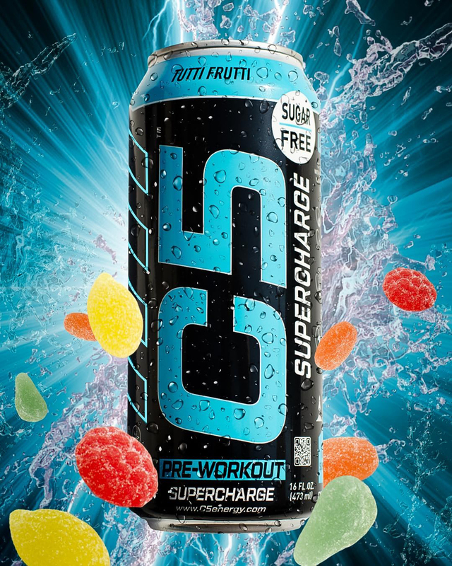 C5 Energy Drink Supercharge Pre Workout, 12 x 473ml, Tutti Fruity