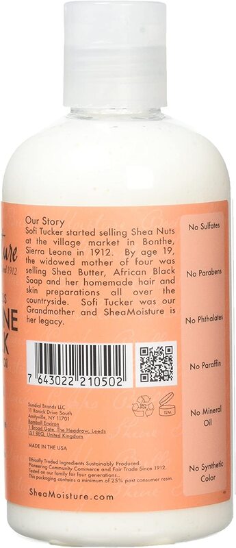 Shea Moisture Coconut & Hibiscus Sulphate Free and Colour Safe Curl & Style Hair Styling Milk for Thick, Curly Hair, 254ml