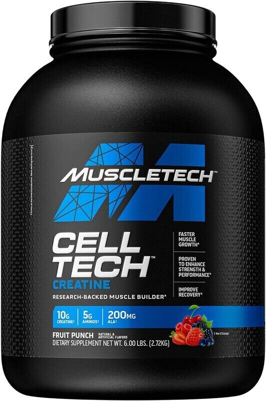 

MuscleTech Cell Tech Powder, 200mg, 2.72 KG, Fruit Punch