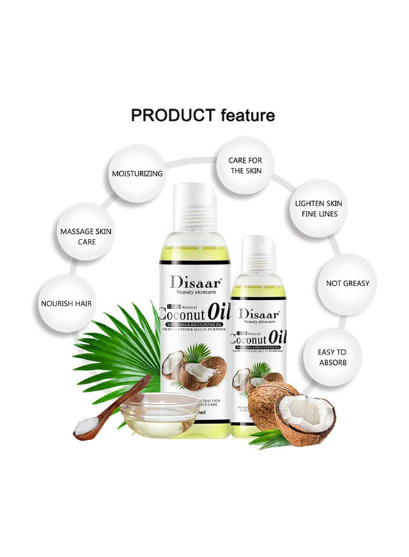 Disaar Beauty Natural Coconut Oil, 100ml