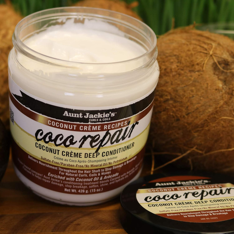 Aunt Jackie's Coconut Creme Coco Repair Mousses for Frizzy Hair, 436 ml