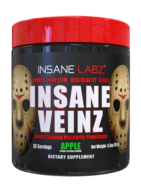 

Insane Labz Insane Veinz Non Stimulant NO Enhancing Powder, 151gm, Apple