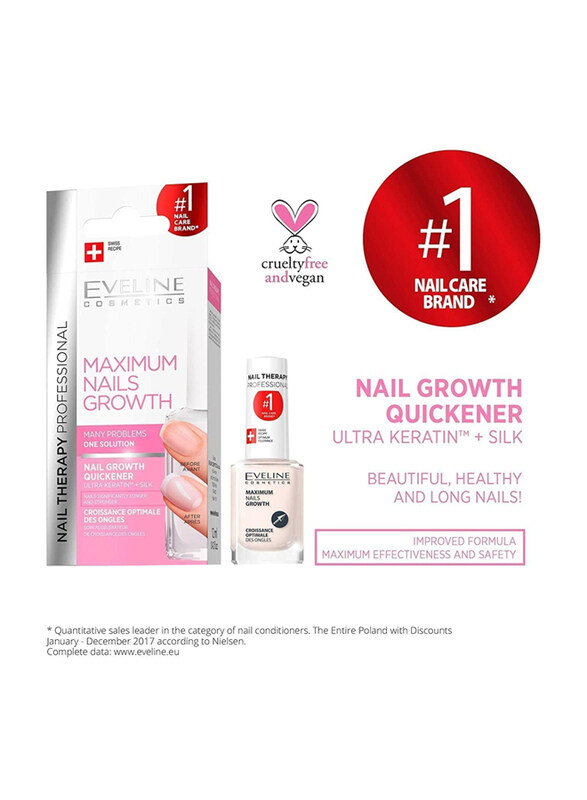 Eveline Cosmetics Nail Therapy Maximum Nail Growth Quickener, Beige