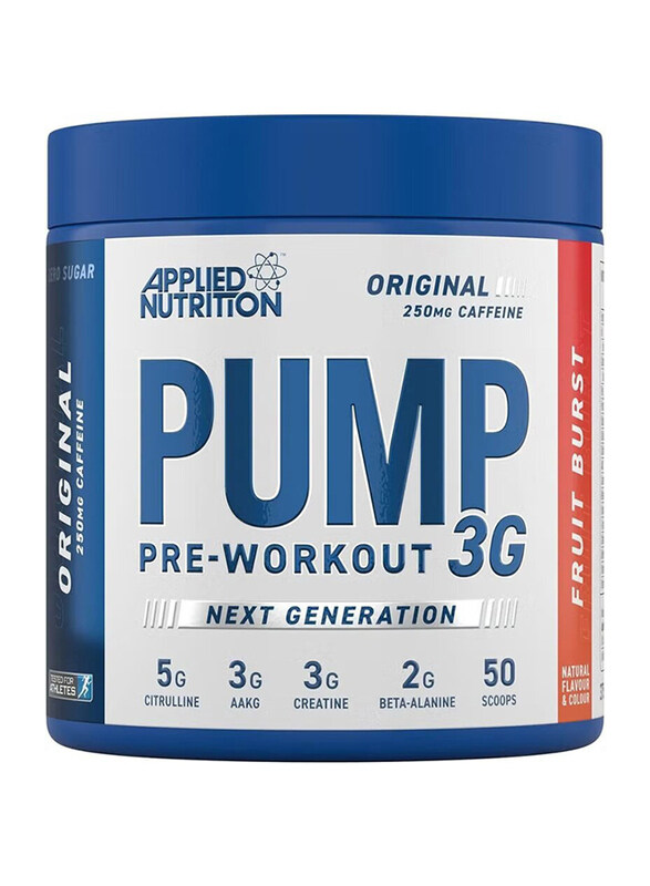 

Applied Nutrition 25-Serving Pump Pre Workout 3g Energy and Focus & Performance Powder, 375g, Fruit Burst