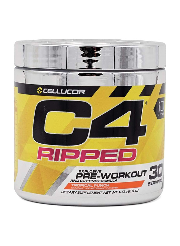 Cellucor C4 Ripped Explosive Pre-Workout Supplement, 30 Servings, 180gm, Tropical Punch