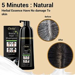 Dexe Herbal 3-in-1 Instant Black Hair Dye Shampoo for Damaged Hair, 400ml