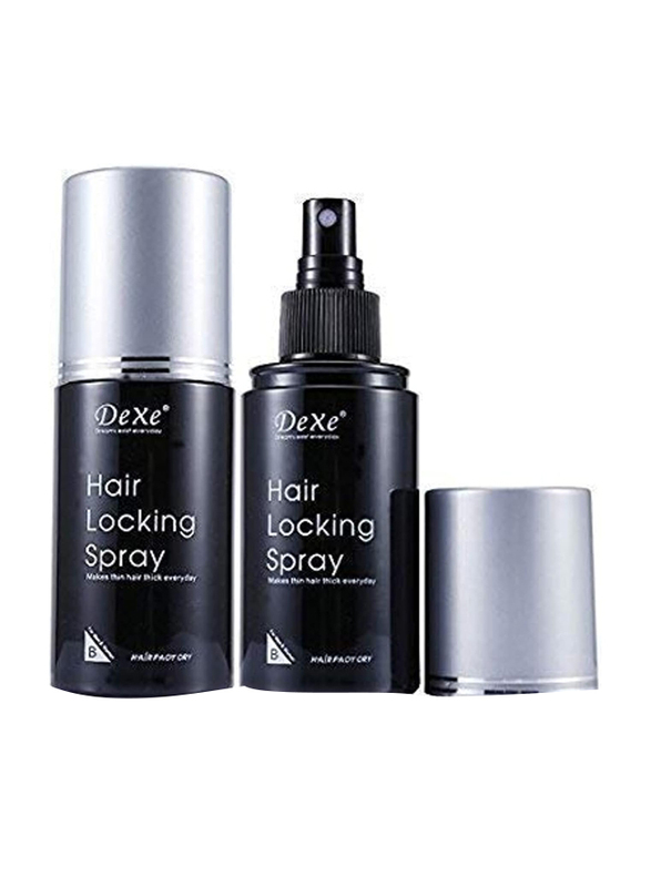 Dexe Hair Builder Kit Fibers 22g Medium Brown and 100ml Hair Locking Spray, Set