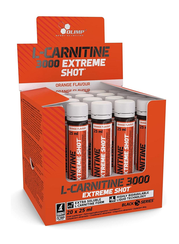Olimp L-Carnitine Forte 3000 Extreme Shot, 20 x 25ml, Orange