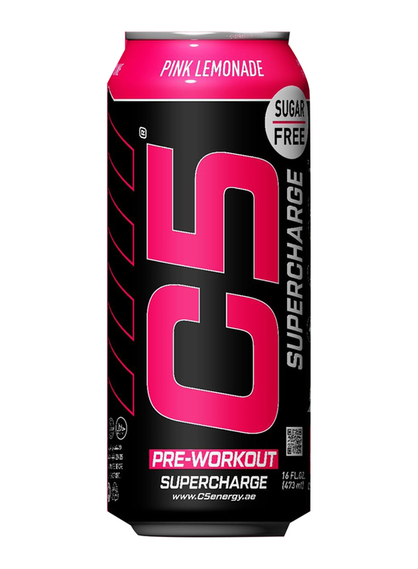 C5 Energy Drink Supercharge Pre Workout, 12 x 473ml, Pink Lemonade