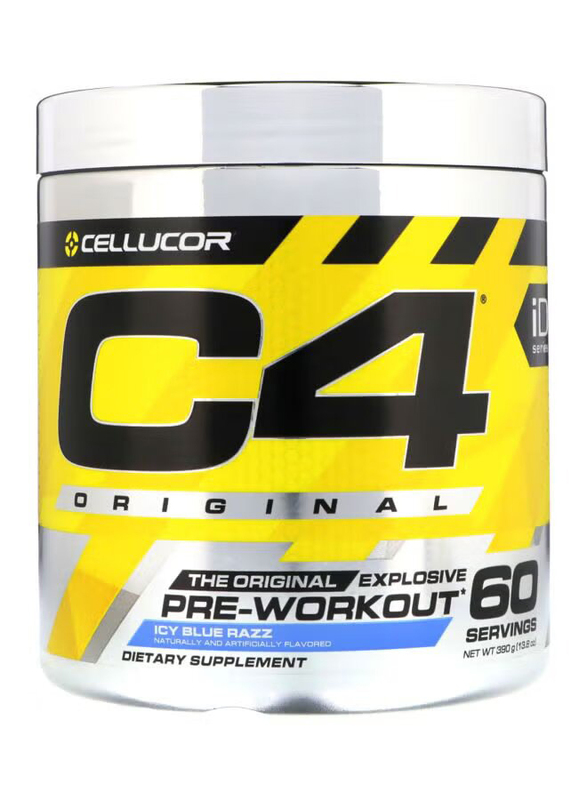 Cellucor C4 Original Explosive Pre-Workout Powder Dietary Supplement, 60 Servings, Icy Blue Raz