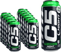 C5 Energy Extreme Pre-Workout Energy Drink, Sugar Free, 12 x 473ml, Mojito Night