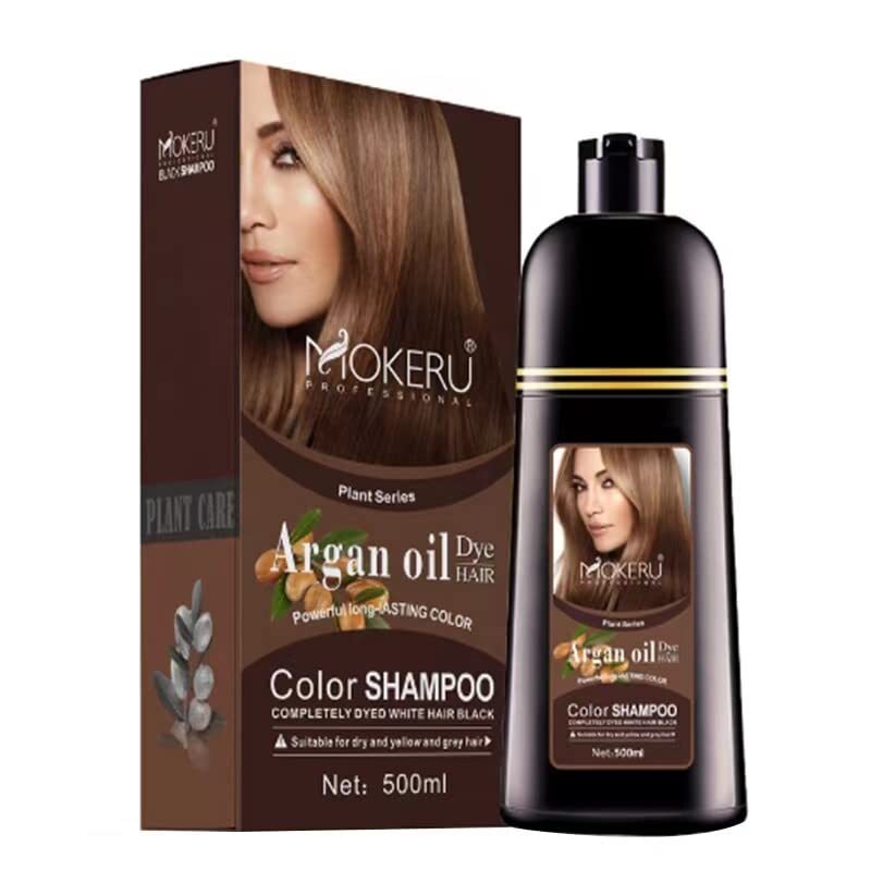 Hanoca Hair Colour Shampoo for Grey Hair, 500ml, Dark Brown