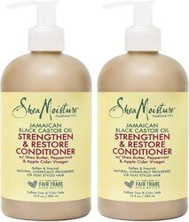 Shea Moisture Jamaican Black Castor Oil Strengthen & Restore Conditioner, 2 Pieces x 384ml