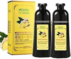 Mokeru Ginger Essence Hair Dye Shampoo, 500ml, Black