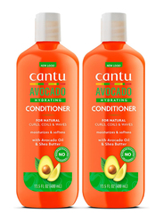 Cantu Avocado Hydrating Silicone-Free Conditioner with Pure Shea Butter, 2 x 400ml