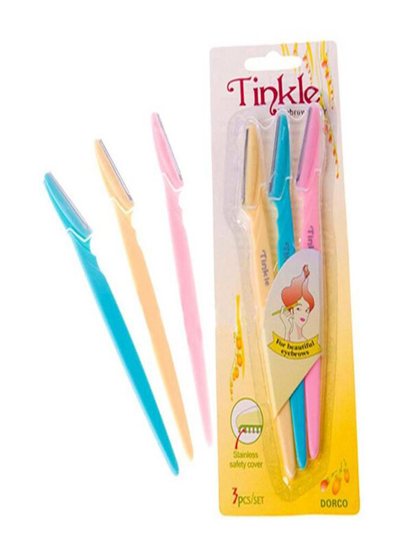 Dorco Tinkle Hair Remover Eyebrow Trimmer Set, 3 Pieces, Multicolour