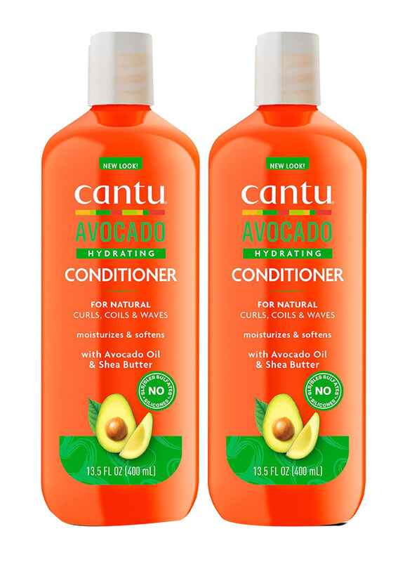 

Cantu Avocado Hydrating Silicone-Free Conditioner with Pure Shea Butter, 2 x 400ml