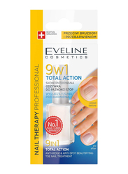 Eveline Cosmetics 9-in-1 Total Action Anti-Ridge & Anti-Spot Toe Nail Therapy, Clear