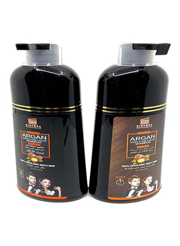 Nitro Canada Argan Oil Express Hair Dye Shampoo, 420ml, Natural Black