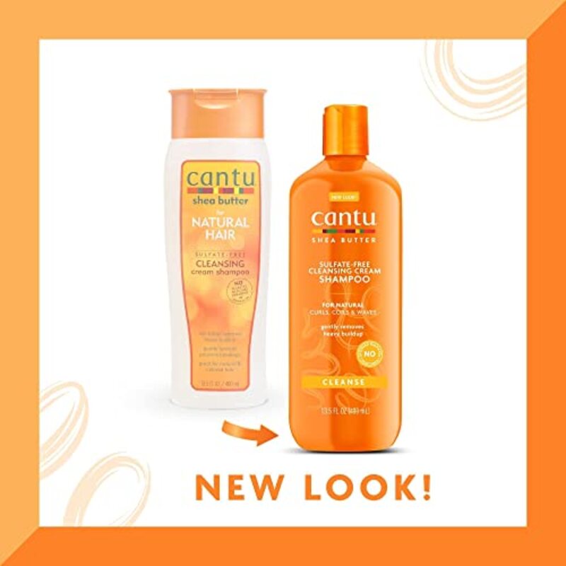 Cantu Shea Butter Sulfate-Free Cleansing Cream Shampoo for Curly Hair, 400ml