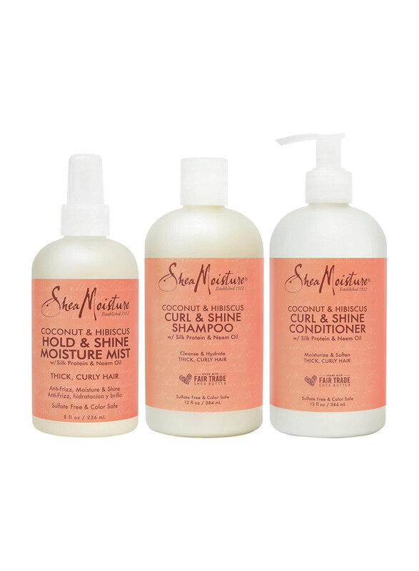 

Shea Moisture and Define Shampoo, Conditioner and Curl and Shine Mist for Curly Hair, 3 Pieces