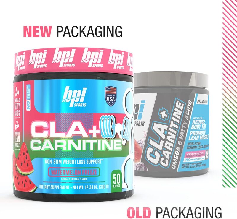 BPI Sports CLA + Carnitine Conjugated Linoleic Acid Powder, 350 gm, Watermelon Freeze