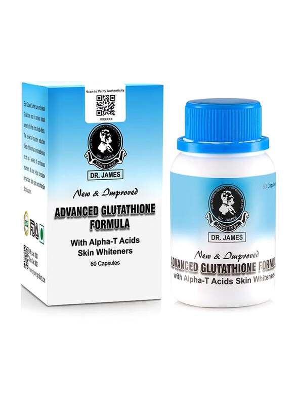 

Dr. James Dr James Advanced Glutathione Skin Whitening Formula, 1000mg, 60 Capsules