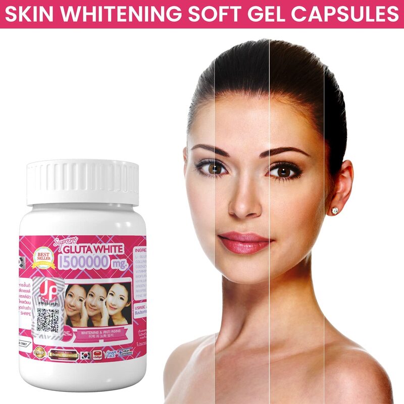 Supreme Gluta White Glutathione Skin Whitening Softgel Capsules, 1500000mg , 3 Pieces