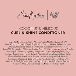 Shea Moisture Coconut and Hibiscus Curl & Shine Conditioner for Thick/Curly Hair, 2 Piece