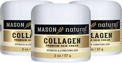 Mason Natural Collagen Premium Skin Cream, Anti-Aging Face and Body Moisturizer, Intense Skin Hydration and Firmness, Pack of 3, 2oz