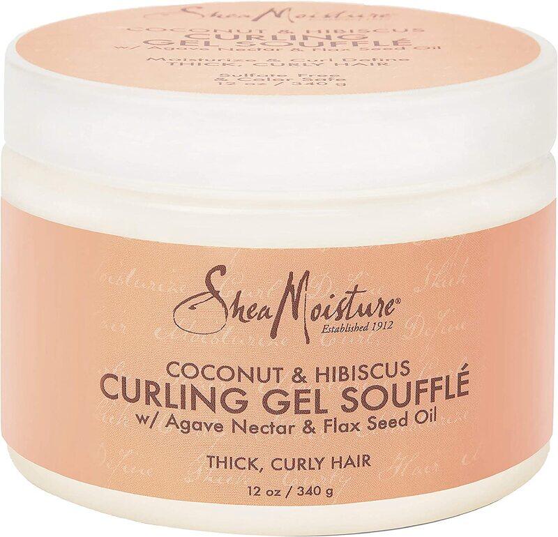 

Shea Moisture Curling Gel Souffle Thick Curly Hair Coconut Hibiscus to Moisturize, 12Oz