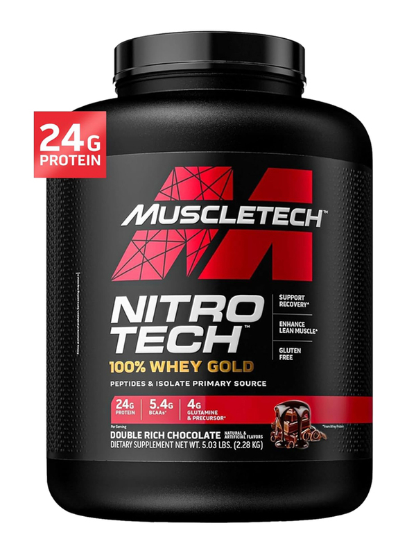 

Muscletech Nitro Tech 100% Whey Gold Whey Protein Powder, 5.03Lbs, Double Rich Chocolate