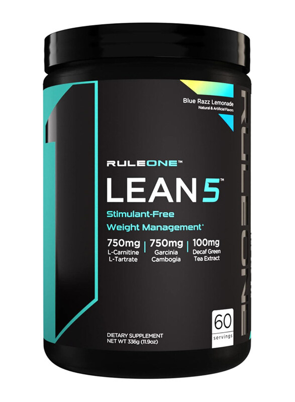 

Rule 1 R1 Lean 5 Dietary Supplement, 60 Servings, Blue Razz Lemonade
